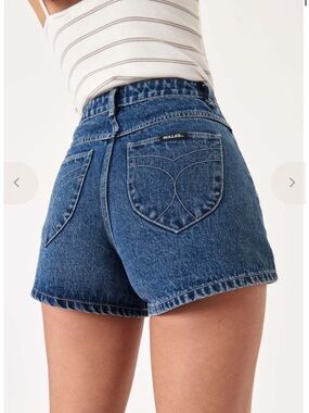 ROLLA'S Dark Blue High-Rise Denim Shorts